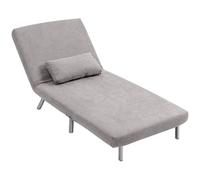 Homcom 2-In-1 Folding Sofa Bed With 5-Level Adjustable Backrest, Grey Grey