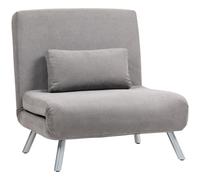 HOMCOM 2-in-1 Folding Sofa Bed with 5-level Adjustable Backrest, Grey