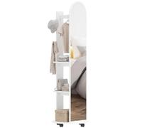 HOMCOM 2-in-1 White Full Length Mirror with Wheels - Size: 50 x 50 x 167cm - Wilko