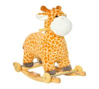 Kids Plush Ride-On Rocking Gliding Giraffe, Yellow