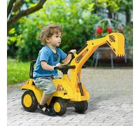 HOMCOM 2 in 1 Kids Ride On Tractor with Buckle, for 1.5-4 Years Old, Yellow