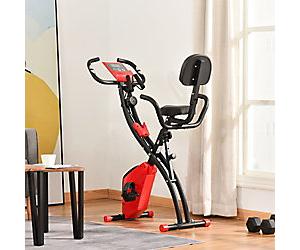 Homcom 2-In-1 Upright Exercise Bike Red