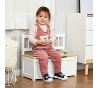 Homcom 2 In 1 Wooden Toy Box, Seat Bench Storage Chest W/ Pneumatic Rod