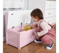 HOMCOM 2in1 Kids Wooden Toy Box Bench w/ Slow Close Lid Pink, Pink