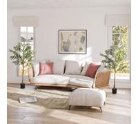 HOMCOM 2 Pack Indoor Artificial Plants, Faux Potted Silk Olive Trees, 150cm in Green HOMCOM Green