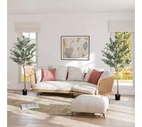 HOMCOM 2 Pack Indoor Artificial Plants, Faux Potted Silk Olive Trees, 180cm in Green HOMCOM Green