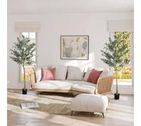 HOMCOM 2 Pack Indoor Artificial Plants, Faux Potted Silk Olive Trees, 180cm