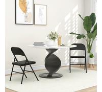 HOMCOM Set of Two Steel Folding Chairs with Cushioned Seat and Metal Frame - Black, Black
