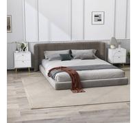 2-Piece Bedside Tables Set with 2 Drawers for Bedroom, White HOMCOM White One Size