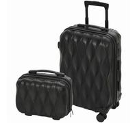HOMCOM 2-Piece Luggage Set, ABS Hard Shell Carry On Suitcase Set with TSA Lock, USB Port, Spinner Wheels, 12/20 inch, Black
