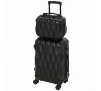 HOMCOM 2-Piece Luggage Set, Carry On Suitcase Set, 12/20 inch, Black | ABS Hard Shell, with TSA Lock, Spinner Wheels, Travel Cases for Trip, Family Holiday, Lightweight