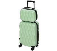 HOMCOM 2-Piece Luggage Set, Carry On Suitcase Set, 12/20 inch, Green | ABS Hard Shell, with TSA Lock, Spinner Wheels, Travel Cases for Trip, Family Holiday, Lightweight