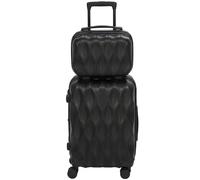 Homcom 2-Piece Luggage Set, Hard Shell Suitcase Set With Tsa Lock, Black Black
