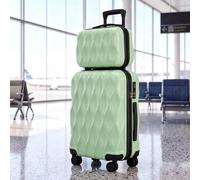 HOMCOM 2-Piece Luggage Set, Carry On Suitcase Set, 12/20 inch, Green | ABS Hard Shell, with TSA Lock, Spinner Wheels, Travel Cases for Trip, Family Holiday, Lightweight