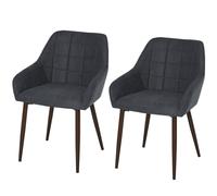 HOMCOM 2 Pieces Dining Chair with Sponge Padding Metal Leg for Home Office