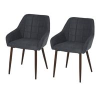 HOMCOM 2 Pieces Dining Chair with Sponge Padding Metal Leg for Home Office