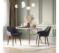 Homcom 2 Pieces Mid Back Dining Chair With Metal Leg, Sponge Padding, For Home Office In Grey Grey One Size