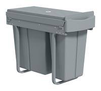 HOMCOM 2 Removable Recycling, ContaineUnder-Sink Kitchen Trash Bin, Smooth Slide, Handle, Diamond Pattern Lid, Grey