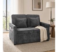 HOMCOM 2 Seater Sofa Bed, 3-in-1 Convertible Pull Out Sofa Bed, Grey HOMCOM Grey 2 Seater