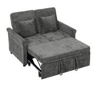 HOMCOM 2 Seater Sofa Bed, 3-in-1 Convertible Pull Out Sofa Bed, Grey HOMCOM Grey 2 Seater