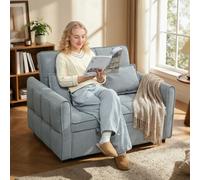 HOMCOM 2 Seater Sofa Bed, 3-in-1 Sleeper Sofa with Adjustable Backrest in Grey HOMCOM Grey