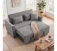 Homcom 2 Seater Sofa Bed, 4-In-1 Convertible Pull Out Sleeper Sofa, Grey
