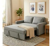HOMCOM 2 Seater Sofa Bed Click Clack Pull Out Sofa Bed for Living Room Grey