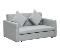 HOMCOM 2 Seater Sofa Bed Convertible Bed Settee w/ 2 Cushions - Light Grey | TJ Hughes