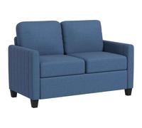 HOMCOM Modern 2 Seater Sofa with Spring Cushion, Back Pillow, Blue
