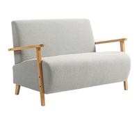 2 Seater Sofa, Fabric Modern Loveseat for Living Room, Grey HOMCOM Light Grey 2 Seater