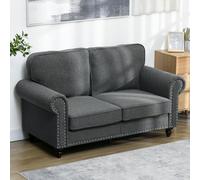 HOMCOM Sofa for Living Room, with Nailhead Trim, Charcoal Grey HOMCOM Grey L