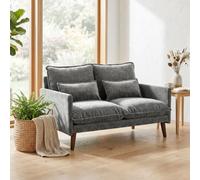 HOMCOM 2 Seater Sofa, Modern Loveseat with Spring Cushions, Wide Seat, Grey HOMCOM Grey 2 Seater