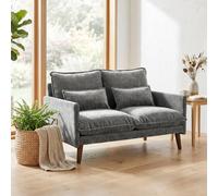 Homcom 2 Seater Sofa, Modern Loveseat With Spring Cushions, Wide Seat, Grey