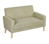 HOMCOM 2 Seater Sofa - Velvet-Feel Upholstered Loveseat for Small Space - Grey | TJ Hughes