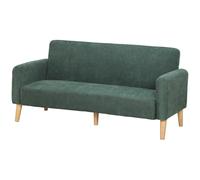 HOMCOM 2 Seater Sofa, Velvet Small Couch with Plush Backrest, Dark Green HOMCOM Dark Green 2 Seater