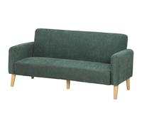 Homcom 2 Seater Sofa, Velvet Small Couch With Plush Backrest, Dark Green Dark Green