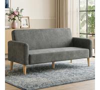 HOMCOM 2 Seater Sofa, Velvet Small Couch with Plush Backrest, Grey HOMCOM Grey 2 Seater