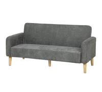 HOMCOM 2 Seater Sofa, Velvet Small Couch with Plush Backrest, Grey HOMCOM Grey 2 Seater