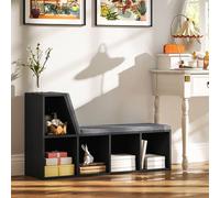 Homcom 2 Tier Bookcase W/ Removable Cushions Storage Cabinet For Living Room In Black Black
