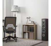 HOMCOM Bookshelf Display Storage Shelf with 2 Compartments for Study Black - Natural Wood Finish