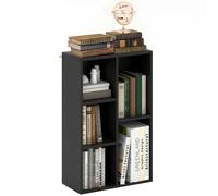 2-Tier Bookshelf with 5 Open Storage Compartments HOMCOM Black One Size