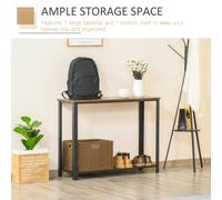 HOMCOM Console Table Side/End Table with Mesh Shelf Entryway Hallway in Brown HOMCOM Brown