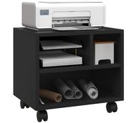 HOMCOM 2-Tier Printer Stand with Storage Under Desk Printer Cart Black