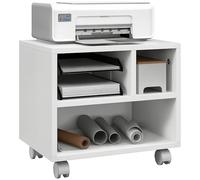 HOMCOM 2-Tier Printer Stand with Storage Under Desk Printer Cart White