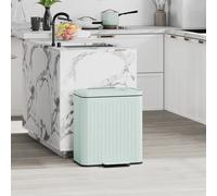 HOMCOM 2 X 20L Double Rubbish Bin - Pedal Bin With Soft-Close Lid - Green | TJ Hughes