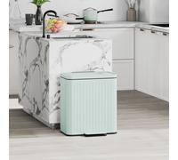 HOMCOM 2 x 20L Double Rubbish Bin, Pedal Bin with Soft-Close Lid, Green, Green