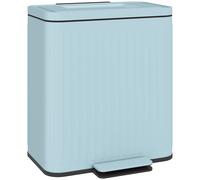 HOMCOM 2 x 20L Double Rubbish Bin, Pedal Bin with Soft-Close Lid, Light Green, Green