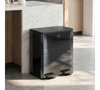 HOMCOM Black Dual Bin Pedal Bin 40L - Size: 51.6 cm x 36.0 cm x 45.8 cmcm - Wilko