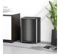 Homcom 2 X 30L Double Kitchen Bin, Pedal Bin With Soft-Close Lid, Black