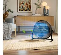 Homcom 20" 100W Desk Fan Home Office Moving Oscillation With 3-Speed Wind In Black Black One Size